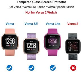 img 3 attached to 📱 NANW [4-Pack] Закаленное стекло для защиты экрана Fitbit Versa/Versa Lite (не Versa 2) - Водонепроницаемый чехол для защиты экрана умных часов