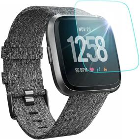 img 4 attached to 📱 NANW [4-Pack] Закаленное стекло для защиты экрана Fitbit Versa/Versa Lite (не Versa 2) - Водонепроницаемый чехол для защиты экрана умных часов