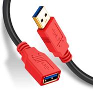 🔌 1,5 фута удлинитель usb 3.0: hftywy, кабель-удлинитель usb мужской/женский для высокоскоростной передачи данных - мышь, флэш-накопитель, жесткий диск, playstation, xbox, oculus vr, карт-ридер, принтер. логотип