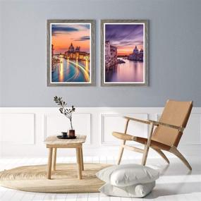 img 3 attached to 🖼️ NUOLAN Rustic Wood Pattern Picture Frame Set - 13x19 Size