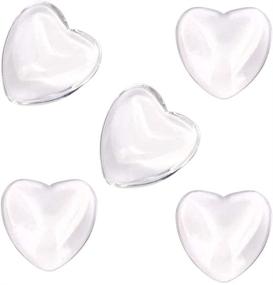 img 2 attached to ✨ MD Trade - Pack of 100 Heart Shape Clear Glass Cabochons Tiles for Photo Pendant Craft Jewelry Making (25mm) - Transparent Glass Cameo