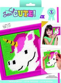img 1 attached to Colorbok Unicorn Learn to Sew Needlepoint Kit - 6x6 Pink Frame: DIY Sewing Fun!
