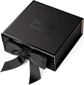 img 4 attached to 🎁 JIAWEI Small Rectangle Gift Box - 9.4x9.4x3.7 inches with Lids and Magnetic Closure for Weddings, Birthdays, Bridesmaid Proposals, and Baby/Bridal Showers. Fsa Gift Box with Greeting Card and Tissue Paper Included.