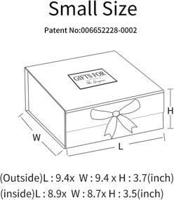 img 1 attached to 🎁 JIAWEI Small Rectangle Gift Box - 9.4x9.4x3.7 inches with Lids and Magnetic Closure for Weddings, Birthdays, Bridesmaid Proposals, and Baby/Bridal Showers. Fsa Gift Box with Greeting Card and Tissue Paper Included.