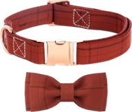 red grid bow tie dog collar - perfect for christmas, large dogs, weddings & more! logo