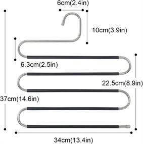 img 1 attached to 👖 Efficient S Shape Clothes Pants Hangers: Non Slip Multi Space Saving Organizer for Closet Storage - HuaQi (3-Pieces)