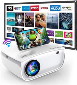 img 4 attached to 📽️ 6500L WiFi GROVIEW Mini Projector with 100'' Screen, Full HD 1080P & 240'' Support - Sync Smartphone Screen via WiFi/USB Cable. Perfect for Outdoor Movie, TV Stick, HDMI, and USB Compatible