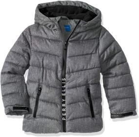 img 1 attached to Perry Ellis Quilted Parka Black Boys' Clothing