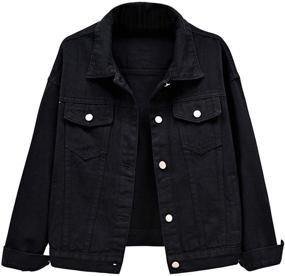 img 4 attached to ZLSLZ Womens Casual Trucker Outerwear Women's Clothing in Coats, Jackets & Vests