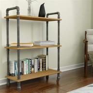 📚 barnyard designs 3-tier etagere bookcase: rustic industrial wood shelf, natural - 38.5" x 29.5" x 11.75 logo