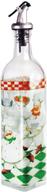 🎨 multicolor hand painted square cruet with pourer, 16 oz - grant howard chefs edition logo