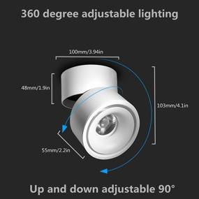 img 2 attached to 360° Adjustable LED Indoor Ceiling Spotlight: Surface Mounted COB Lighting - 10W Warm White/Cool White Downlight - Aluminum Wall Swivel Lamp