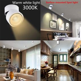 img 3 attached to 360° Adjustable LED Indoor Ceiling Spotlight: Surface Mounted COB Lighting - 10W Warm White/Cool White Downlight - Aluminum Wall Swivel Lamp