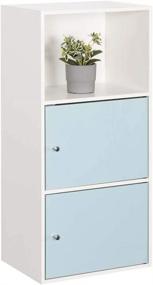 img 3 attached to 🕊️ White/Sea Foam Xtra Storage 2 Door Cabinet by Convenience Concepts