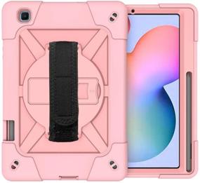 img 3 attached to 📱 Kowauri Shockproof Case for Samsung Galaxy Tab S6 Lite 10.4inch 2020 Model - Heavy Duty Drop Proof Rugged Cover with Stand, Hand Strap & Shoulder Strap (Rose Gold)