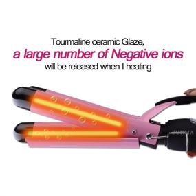 img 1 attached to 🔥 Тройной плойка для волос "3 Barrel Curling Iron Hair Curler Waver" 14x3 дюйма, баррель 25 мм, с регулировкой температуры - плойка для создания локонов на любые типы волос.