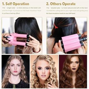 img 2 attached to 🔥 Тройной плойка для волос "3 Barrel Curling Iron Hair Curler Waver" 14x3 дюйма, баррель 25 мм, с регулировкой температуры - плойка для создания локонов на любые типы волос.