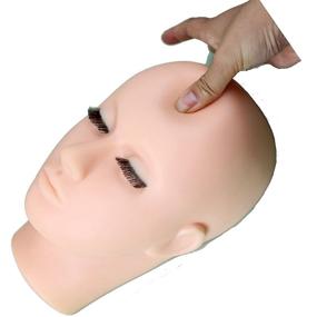 img 2 attached to Dreambeauty Soft Vinyl Mannequin Face with Eyelashes for Makeup Practice