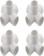 🔌 sdtc tech 4-pack 3/4" 5 way pvc fitting elbow - furniture grade pipe connector for diy pvc shelf garden support structure storage frame - white logo