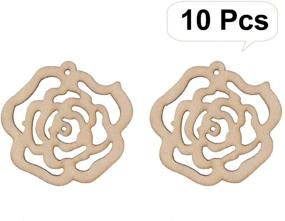 img 3 attached to 🌹 LUOEM 10pcs Hollow Rose Flower Wooden Cutouts - Mini Slices for Patchwork DIY Handmade Crafts, Valentine's Day, Wedding Party Décor - Anniversary Hanging Decoration