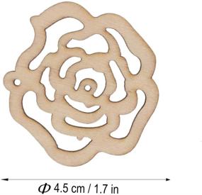 img 1 attached to 🌹 LUOEM 10pcs Hollow Rose Flower Wooden Cutouts - Mini Slices for Patchwork DIY Handmade Crafts, Valentine's Day, Wedding Party Décor - Anniversary Hanging Decoration