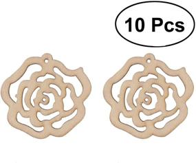 img 2 attached to 🌹 LUOEM 10pcs Hollow Rose Flower Wooden Cutouts - Mini Slices for Patchwork DIY Handmade Crafts, Valentine's Day, Wedding Party Décor - Anniversary Hanging Decoration