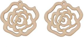 img 4 attached to 🌹 LUOEM 10pcs Hollow Rose Flower Wooden Cutouts - Mini Slices for Patchwork DIY Handmade Crafts, Valentine's Day, Wedding Party Décor - Anniversary Hanging Decoration