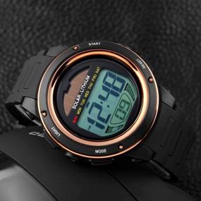 img 1 attached to ⌚️ Cutting-Edge Solar Powered Sporty Watch with Digital LED Backlight, Week Alarm, and Chronograph for Women