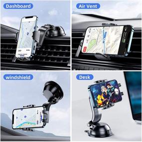 img 2 attached to 📱 RTAKO 4-in-1 Universal Car Phone Holder: Mounts on Dash, Windshield, Air Vent, and Desktop; Fits iPhone 11 12 Pro X Max XR Galaxy S20 & More