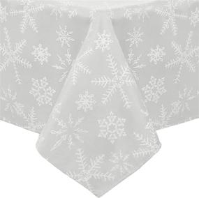 img 2 attached to Benson Mills Snowflake Metallic Tablecloth