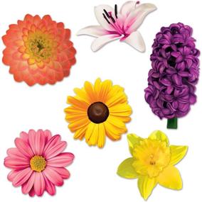 img 1 attached to Beistle Flower Cutouts, Set of 12, 11-16.75 Inches, Multicolored