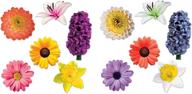 beistle flower cutouts, set of 12, 11-16.75 inches, multicolored logo