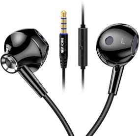 img 3 attached to 🎧 Проводные наушники BACKWIN B500 с микрофоном и регулировкой громкости - совместимые с iPhone, iPod, iPad, MP3 (черные)