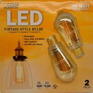 feit led vintage style bulbs - high efficiency 4.8w/40w replacement, pack of 2 logo