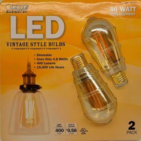 img 2 attached to FEIT LED Vintage Style Bulbs - High Efficiency 4.8W/40W Replacement, Pack of 2