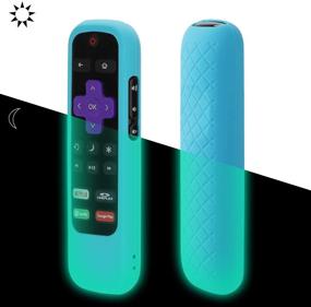 img 3 attached to 📱 Nightglow Blue Silicone Case for Roku Express Remote - Akwox Lightweight, Anti-Slip, Shockproof Cover for Roku Express/Roku Premiere Standard IR Remote (RC68/RC69/RC108/RC112) - Includes Lanyard