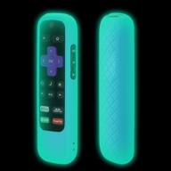 📱 nightglow blue silicone case for roku express remote - akwox lightweight, anti-slip, shockproof cover for roku express/roku premiere standard ir remote (rc68/rc69/rc108/rc112) - includes lanyard logo