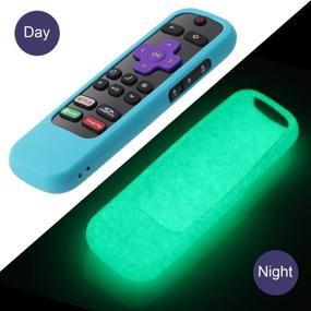 img 2 attached to 📱 Nightglow Blue Silicone Case for Roku Express Remote - Akwox Lightweight, Anti-Slip, Shockproof Cover for Roku Express/Roku Premiere Standard IR Remote (RC68/RC69/RC108/RC112) - Includes Lanyard