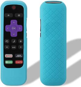 img 1 attached to 📱 Nightglow Blue Silicone Case for Roku Express Remote - Akwox Lightweight, Anti-Slip, Shockproof Cover for Roku Express/Roku Premiere Standard IR Remote (RC68/RC69/RC108/RC112) - Includes Lanyard