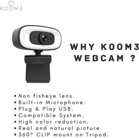 img 2 attached to 📸 Enhance Your Virtual Presence with KOOM3 4K HD Ring Light Webcam - Perfect for Video Conferencing, Online Work, and Gaming - 2021 Model