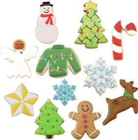 img 2 attached to 🎅 Ann Clark Cookie Cutters Winter Christmas 11-Piece Set: Gingerbread Boy, Christmas Tree, Reindeer, Snowflake, Sweater, Snowman
