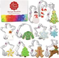 🎅 набор для куки-вырубки ann clark зимнего рождества на 11 предметов: пряничный человечек, елка, олень, снежинка, свитер, снеговик логотип