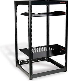 img 4 attached to ECHOGEAR 20U Open Frame Rack for Servers & AV Gear - Durable 4 Post Design with 2 Vented Shelves & Wall Mount Capability