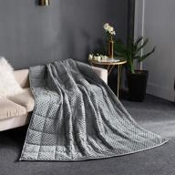 🛏️ premium adult weighted blanket: 17 lbs (60"x 80", grey color) – breathable cotton & minky dot cover, natural glass beads – ideal for individuals (~160lb) on queen/king beds logo
