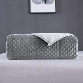 img 1 attached to 🛏️ Premium Adult Weighted Blanket: 17 lbs (60"x 80", Grey Color) – Breathable Cotton & Minky Dot Cover, Natural Glass Beads – Ideal for Individuals (~160lb) on Queen/King Beds