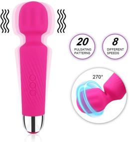 img 3 attached to 🔋 Minchaella Personal Wand Massager: Powerful Cordless Massager for Therapeutic Muscle Aches and Sports Recovery - 8 Speeds, 20 Patterns - Perfect for Women & Men