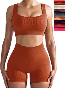 img 4 attached to 👯 2 Piece Workout Sets for Women: Cute and Stylish YOGA Workout Outfit