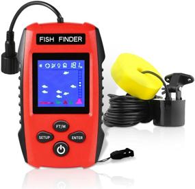 img 4 attached to 🐟 Portable Wired Handheld Sonar Fishfinder - OVETOUR LCD Color Display with Water Depth, Fish Location, Size, Weeds, and Rock for Kayak, Boat, Ice Fishing