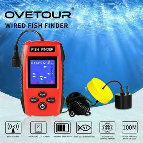 img 3 attached to 🐟 Portable Wired Handheld Sonar Fishfinder - OVETOUR LCD Color Display with Water Depth, Fish Location, Size, Weeds, and Rock for Kayak, Boat, Ice Fishing