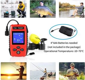 img 1 attached to 🐟 Portable Wired Handheld Sonar Fishfinder - OVETOUR LCD Color Display with Water Depth, Fish Location, Size, Weeds, and Rock for Kayak, Boat, Ice Fishing